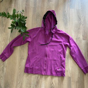 HYBA Magenta Full Zip-Up Hoodie with Logo Hood